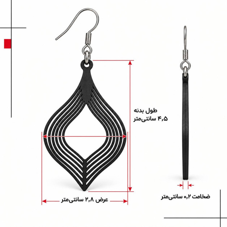 گوشواره آویز زنانه مدل اشکی VALA