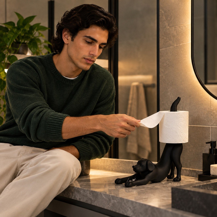 نگهدارنده رول دستمال رومیزی والا طرح سگ